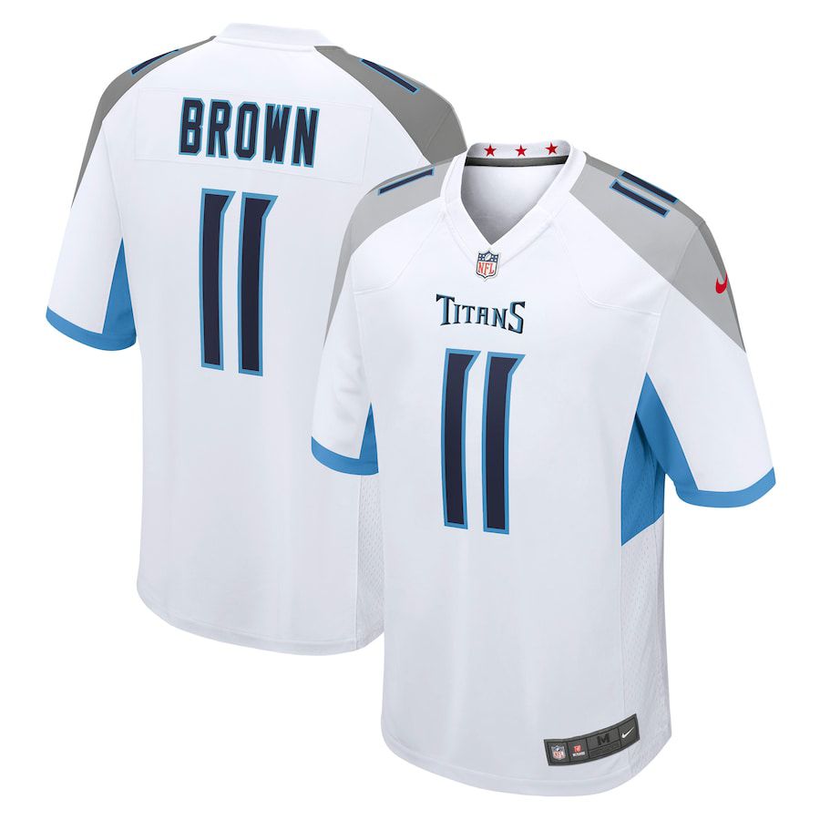 Men Tennessee Titans #11 A.J. Brown Nike White Game NFL Jersey->tennessee titans->NFL Jersey